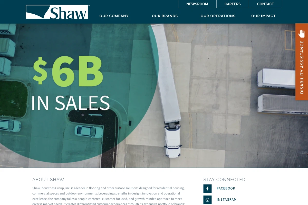 The Shaw Industries homepage